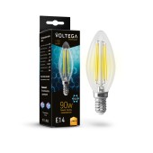 Светодиодная лампа филаментная свеча Voltega Crystal Graphene Candle E14 9W (соответствует 90 Вт) 850Lm 2700К (теплый белый) 7218