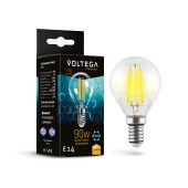 Светодиодная лампа филаментная Voltega Crystal Graphene Globe E14 9W (соответствует 90 Вт) 850Lm 2700К (теплый белый) 7221