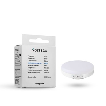 Cветодиодная лампа Voltega 220V GX53 12W (соответствует 60 Вт) 900Lm 4000K (нейтральный белый) 7775-2