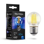 Диммируемая светодиодная лампа филаментная шар Voltega 220V E27 4W (соответствует 40 Вт) 400Lm 4000K (нейтральный белый) 8467