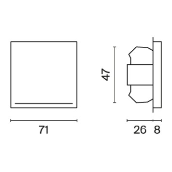 Выключатель 1-клавишный с подсветкой Voltum S70 05 VLS010205-5
