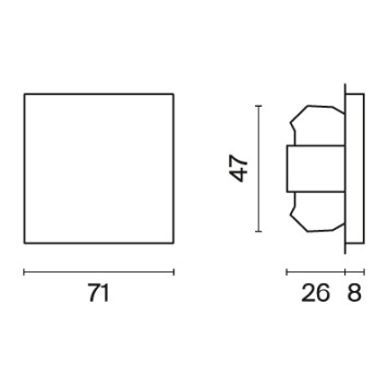 Выключатель 1-клавишный проходной Voltum S70 02 VLS010302-3