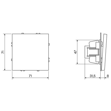 Перекрестный выключатель 1-клавишный Voltum S70 02 VLS010502-3