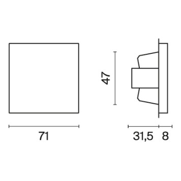 Перекрестный выключатель 1-клавишный Voltum S70 06 VLS010506-4