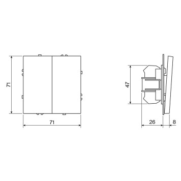 Выключатель 1-клавишный с самовозвратом Voltum S70 05 VLS010605-4