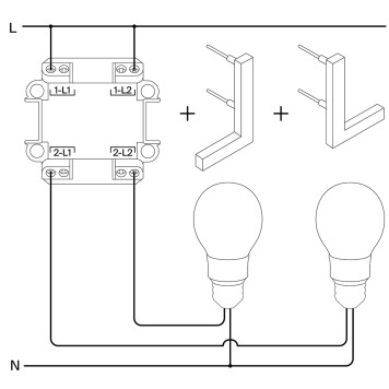 Выключатель 2-клавишный Voltum S70 08 VLS020108-4