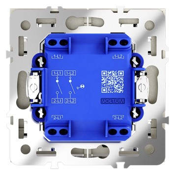 Выключатель 2-клавишный с подсветкой Voltum S70 05 VLS020205-2