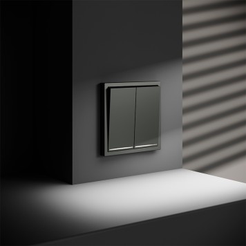 Выключатель 2-клавишный с подсветкой Voltum S70 06 VLS020206-1