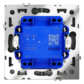 Выключатель 2-клавишный с подсветкой Voltum S70 06 VLS020206-4