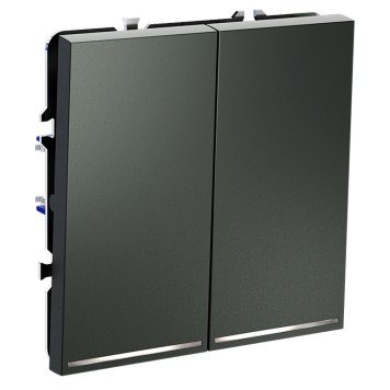 Выключатель 2-клавишный с подсветкой Voltum S70 06 VLS020206