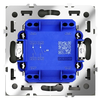 Выключатель 2-клавишный с подсветкой Voltum S70 08 VLS020208-3