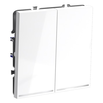 Выключатель 2-клавишный проходной с подсветкой Voltum S70 01 VLS020401