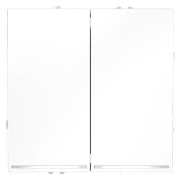 Выключатель 2-клавишный проходной с подсветкой Voltum S70 02 VLS020402-1