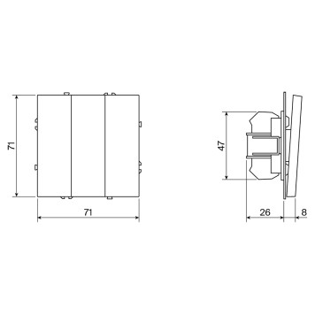 Выключатель 3-клавишный Voltum S70 01 VLS030101-3