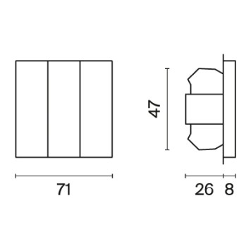 Выключатель 3-клавишный Voltum S70 06 VLS030106-5