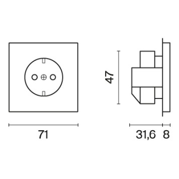 Розетка с заземлением Voltum S70 01 VLS040101-6