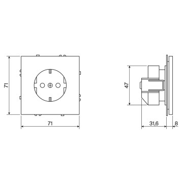 Розетка с заземлением Voltum S70 08 VLS040108-4