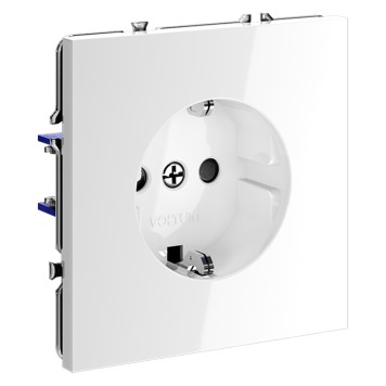 Розетка с заземлением и шторками Voltum S70 01 VLS040201