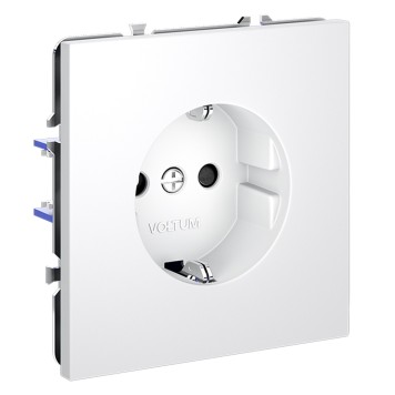 Розетка с заземлением и шторками Voltum S70 02 VLS040202
