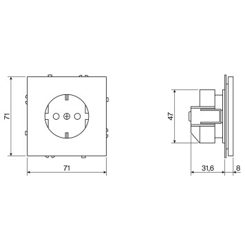 Розетка с заземлением и шторками Voltum S70 06 VLS040206-4