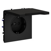 Розетка с заземлением, крышкой и шторками Voltum S70 08 VLS040308