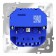 Розетка с заземлением, шторками и USB тип A+A Voltum S70 02 VLS040402