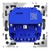 Розетка с заземлением, шторками и USB тип A+A Voltum S70 06 VLS040406