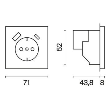 Розетка с заземлением, шторками и USB тип A+С Voltum S70 05 VLS040505-3