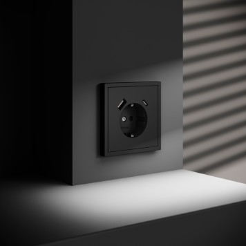 Розетка с заземлением, шторками и USB тип A+С Voltum S70 08 VLS040508-1