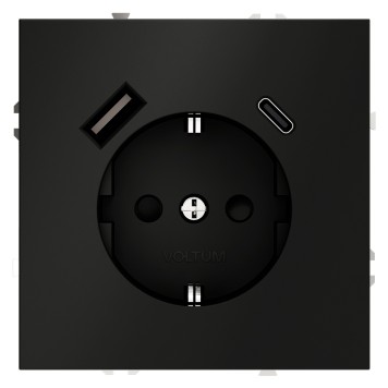 Розетка с заземлением, шторками и USB тип A+С Voltum S70 08 VLS040508-4