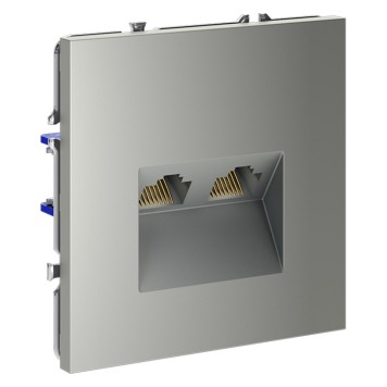 Розетка компьютерная двойная Voltum S70 05 RJ-45 VLS060205