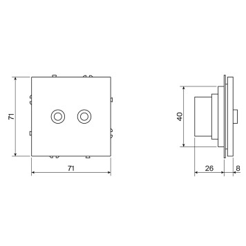 ТВ-розетка оконечная Voltum S70 02 VLS060402-3