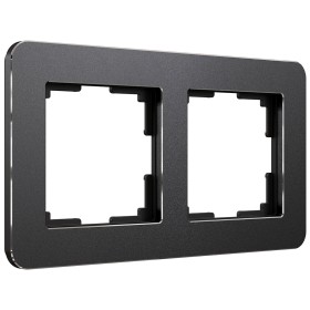 Рамка на 2 поста Werkel Platinum черный алюминий W0022608