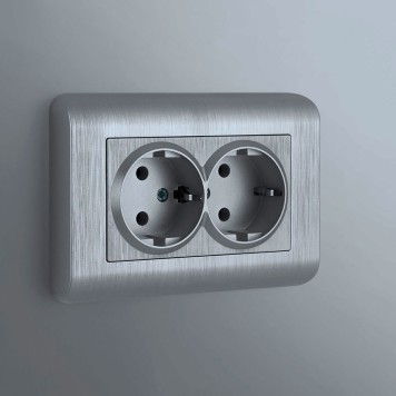 Рамка для двойной розетки Werkel Stream серебряный W0082106-3
