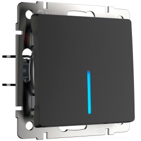 Выключатель 1-клавишный с подсветкой Werkel черный матовый W1110108