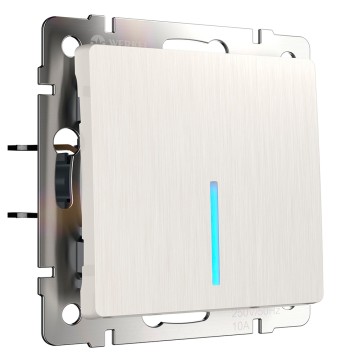 Выключатель 1-клавишный с подсветкой Werkel перламутровый рифленый W1110113