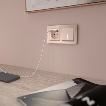 Выключатель 1-клавишный с подсветкой Werkel айвори акрил W1110143-1