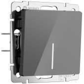 Выключатель 1-клавишный с подсветкой Werkel графит акрил W1110144