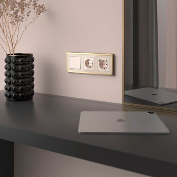 Выключатель 1-клавишный проходной Werkel айвори акрил W1112043-1