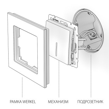 Выключатель 1-клавишный проходной с подсветкой Werkel шампань рифленый W1112110-7