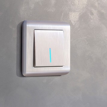 Выключатель 1-клавишный проходной с подсветкой Werkel перламутровый рифленый W1112113-1