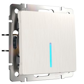 Выключатель 1-клавишный проходной с подсветкой Werkel перламутровый рифленый W1112113