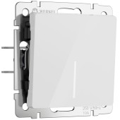 Выключатель 1-клавишный проходной с подсветкой Werkel белый акрил W1112141