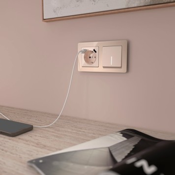 Выключатель 1-клавишный проходной с подсветкой Werkel айвори акрил W1112143-1