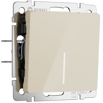Выключатель 1-клавишный проходной с подсветкой Werkel айвори акрил W1112143