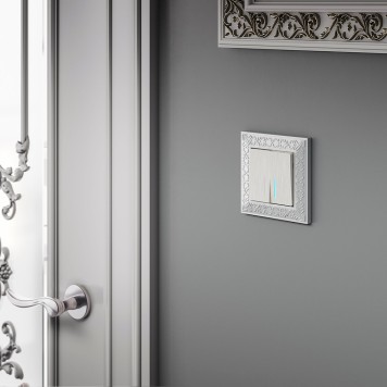 Выключатель 2-клавишный с подсветкой Werkel перламутровый рифленый W1120113-2