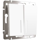 Выключатель 2-клавишный с подсветкой Werkel белый матовый W1120161