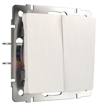 Выключатель 2-клавишный проходной Werkel перламутровый рифленый W1122013