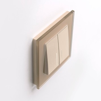 Выключатель 2-клавишный проходной с подсветкой Werkel шампань W1122111-2