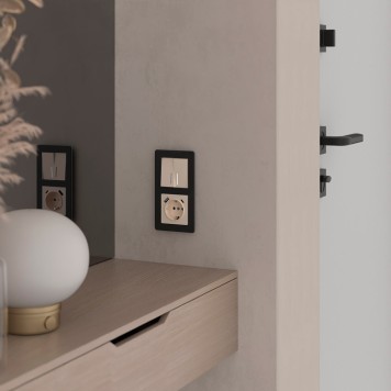 Выключатель 2-клавишный проходной с подсветкой Werkel айвори акрил W1122143-1